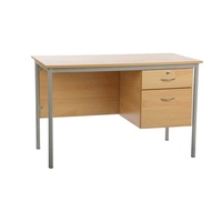 Bureau d'enseignant moderne en panneaux de bois, base en acier thermolaqué, conception modulaire, garantie 5-10 ans, emballage démontable pour école et bureau
