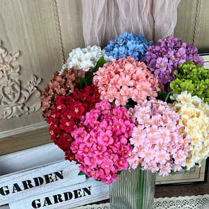 Arrangement de fleurs artificielles en soie d'hortensia, décoration de mariage et de maison, moulage par injection, grand bouquet, décoration de jardin - Product Image 1