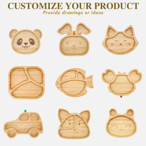 Bandeja de madera de bambú ecológica en forma de erizo, plato para servir <span class=keywords><strong>comida</strong></span>, té, café, fruta, bandeja para pan, platos, plato para aperitivos - Product Image 4