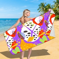 Serviettes de plage recyclées à séchage rapide, réutilisables, anti-sable, antimicrobiennes, écologiques, compressées, personnalisables avec logo, motif floral