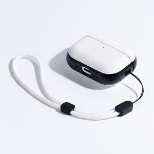 Étui en cuir vegan <span class=keywords><strong>de</strong></span> style luxueux pour <span class=keywords><strong>AirPods</strong></span> Pro 3 (3e génération 2025) <span class=keywords><strong>avec</strong></span> cordon tressé réglable, coque rigide robuste - Product Image 1