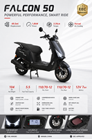 Scooter à essence 50cc, cyclomoteur 49,5cc homologué pour la route, homologué CEE, refroidissement par air forcé, frein à disque, pneus de 12 pouces, pour trajets quotidiens