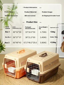 Livraison rapide compagnie aérienne approuvée Portable en plastique grand chenil de voyage aérien sur roues Pet chien chat transporteur caisse Cage à vendre - Product Image 6