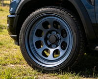 Jantes tout-terrain en alliage d'aluminium forgé bleu poli haute résistance, style rétro multi-rayons, sur mesure pour SUV 4x4, adaptable/améliorable