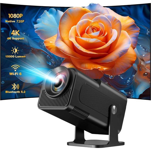 HY320 Mini Portable Projector with WiFi and Bluetooth Proyector Android 11.0 OS 1080P Smart Projector