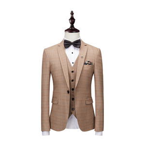 Sur mesure Slim Fit <span class=keywords><strong>Style</strong></span> hommes costumes d'affaires hommes costumes de <span class=keywords><strong>mariage</strong></span> un bouton luxe Blazer pantalon costume pour hommes - Product Image 3