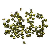 Pierre précieuse synthétique de taille princesse, prix d'usine, zircone cubique olive