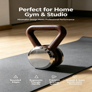 <span class=keywords><strong>Kettlebell</strong></span> réglable en bois de noyer de luxe avec cœur en acier inoxydable, poignée ergonomique, portable, écologique, équipement d'entraînement pour la maison - Product Image 2