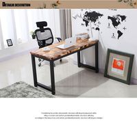 AILICHEN Fer Forgé Vintage Vieux Bureau en Bois Massif Design Simple PC Bureau d'Ordinateur pour la Maison Bureau Salon Pliant pour Hôtels