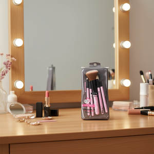 Mnj Makeup Brush Set 24Pcs Pink Handle With Case For Face Application - Product Image 3