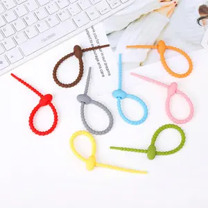 ODM Colorful Durable Portable Silicone Binding Cord Sealing Clip Cable Ties Reusable Silicone Cable Twist Ties