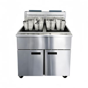 <span class=keywords><strong>Friteuse</strong></span> professionnelle au <span class=keywords><strong>gaz</strong></span> sur pied Core <span class=keywords><strong>Pro</strong></span>, 4 paniers, design à 2 réservoirs, en acier inoxydable, certifiée ETL CE, pour restaurant - Product Image 1