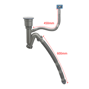 Vendita calda Deep V type 50mm raccordi per tubi di scarico lavello da cucina tubo di scarico per vasca singola con tubo di scarico flessibile per lavello - Product Image 2