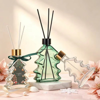 Bouteille diffuseur en verre transparent en forme de sapin de Noël, vide, pour huiles essentielles d'aromathérapie, pour la décoration de la maison en fêtes