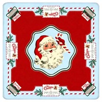 Tersedia Alas Main Mahjong Tema Natal Amerika 31,5 Inci Anti Selip Peredam Suara Alas Permainan Persegi Aksesoris Pesta Liburan Dengan Tas Penyimpanan