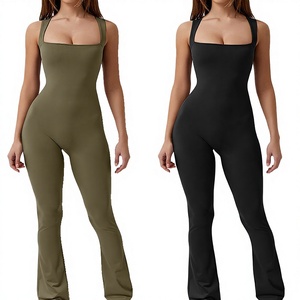 Women Solid Breathable Elastic Waist Cross Sport Fitness <b>Tight</b> Yoga Set Short Sleeve 2-Piece - Product Image 3
