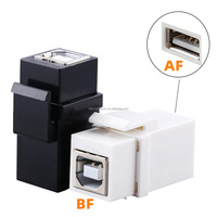 Conectores adaptadores Keystone de muestra gratis, montaje en Panel, USB 2,0 A hembra a A hembra, adaptador acoplador para Cable USB