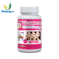 Capsules de glutathion pour éclaircir la peau, 1 500 000 mg, halal, pur, 30 capsules/flacon, pour adultes
