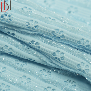 Sujetador de vestido de lentejuelas de flores azules altamente personalizado 95% fábrica de tela Jacquard de poliéster - Product Image 3