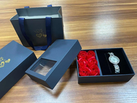 Boîtes à fleurs en velours personnalisables, emballage en carton pour colliers, cadeaux de mariage et de la Saint-Valentin