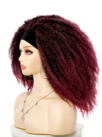 Perruque naturelle africaine noire pour femme, fabriquée à la machine, style tête de chenille, cheveux longs bouclés, volumineux, en soie haute température, sans colle
