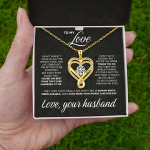 สร้อยคอจี้รูปหัวใจอินฟินิตี้ทองแดงสำหรับภรรยาของฉัน พร้อมการ์ดข้อความแบบกำหนดเอง - ของขวัญสุดโรแมนติก UIONEN คลาสสิก ของขวัญส่วนตัว ผลิตในจีน - Product Image 3