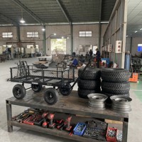 Chariot utilitaire pliable à 4 roues en acier argenté FY avec poignée en D pour usage extérieur, garantie OEM d'un an