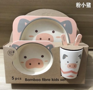 Service de table pour bébé et enfant, motif animal mignon, fibre de <span class=keywords><strong>bambou</strong></span>, <span class=keywords><strong>vaisselle</strong></span> pour enfants - Product Image 4