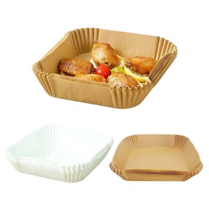 Square Air Fryer Paper Tray Disposable <b>Baking</b> Parchment Paper Oil Absorbing For Cooking Food Grade <b>Silicone</b> Coated - Product Image 2