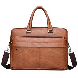 Sac bandoulière de luxe en cuir PU souple pour homme, idéal pour ordinateur portable, affaires et bureau, avec fermeture éclair, en coton de haute qualité - Product Image 2