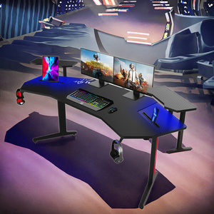 180cm RGB Máy tính để bàn lớn RGB chơi game bàn với nối dài sợi carbon Bề mặt giữ cốc bằng gỗ Màn hình máy tính đứng làm bằng kim loại - Product Image 6
