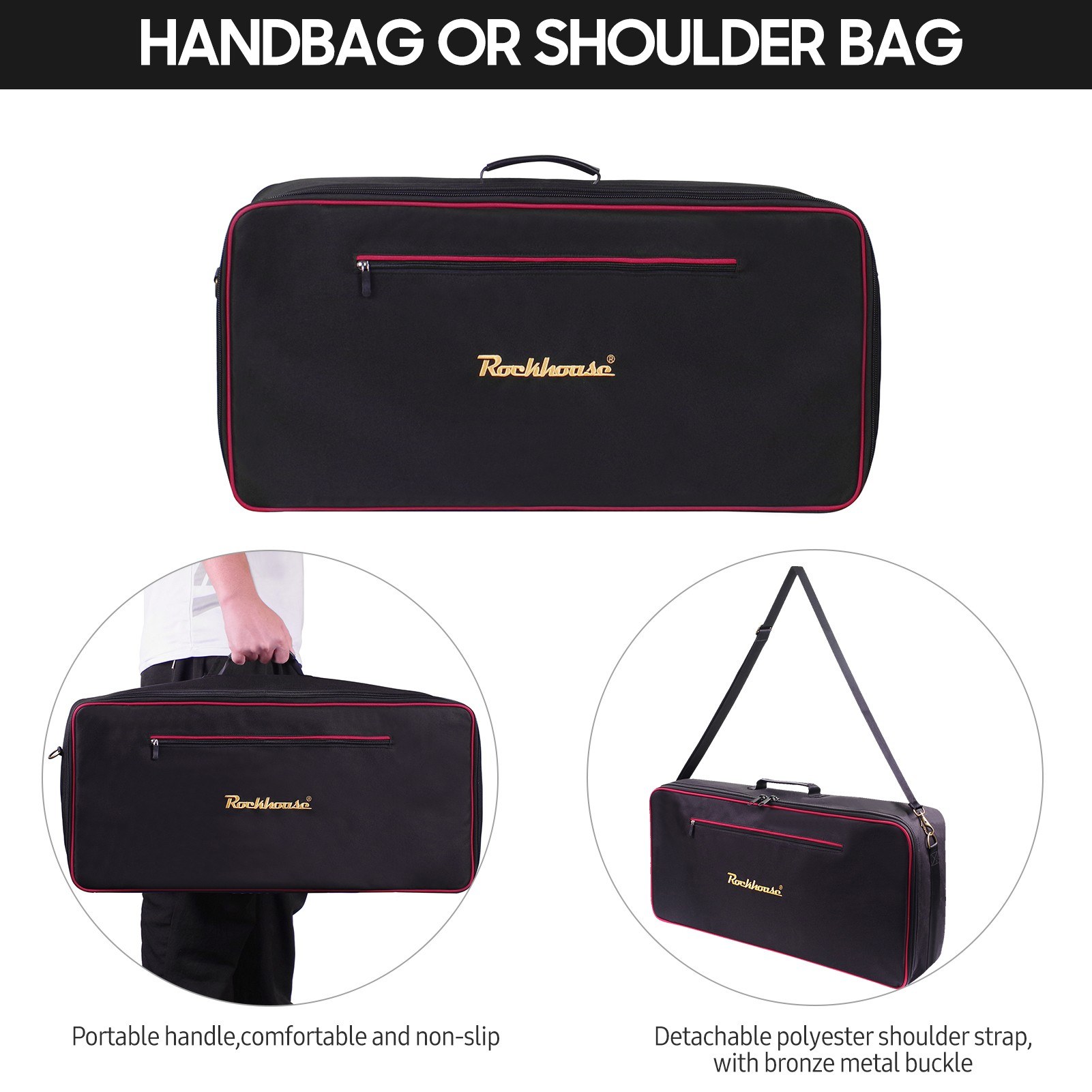 Rockhouse Portable Guitar Pedal Bag - Oxford Cloth Zipper Handbag
