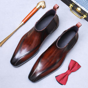 Botas de Hombre de Caña Alta, Cuero Genuino, Estilo Británico, Zapatos de Cuero para Negocios Casuales, Zapatos de Vestir de Cuero Modernos para Hombre - Product Image 6