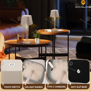 Modern Adjustable LED <strong>Table</strong> <strong>Lamp</strong> <strong>Touch</strong> Control Warm White Light Rechargeable Battery Cordless for Bedroom Dining Coffee <strong>Tables</strong> - Product Image 5