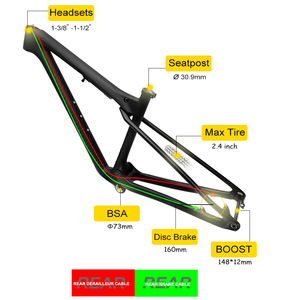 Hot Epic Sốc Phía Sau Kích Thước 215*35Mm Thru Trục Boost148 * 12Mm BSA Ngã Ba Du Lịch 110Mm <span class=keywords><strong>Xc</strong></span> Xe Đạp Leo Núi Đầy Đủ Hệ Thống Treo <span class=keywords><strong>29</strong></span> MTB Khung - Product Image 6