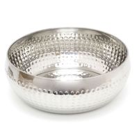 Bol de service décoratif en acier inoxydable martelé, bol à fruits rond moderne pour table à manger, comptoir de cuisine, centre de table, collation
