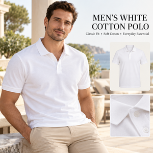 <b>White</b> <b>Polo</b> T Shirts <b>Men</b> Cotton High Quality Cotton <b>Polo</b> Shirts for <b>Men</b> Classic Fit Plain Summer Casual Business Wear Custom Logo - Product Image 1