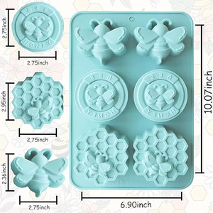 Honeybee & Honeycomb Silicone <b>Molds</b> with Easy Demould Feature for Homemade Soap Lotion Bar Jello Bath Bomb Beeswax <b>Candle</b> - Product Image 3