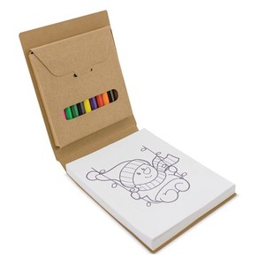 Crayons de couleur écologiques créatifs avec logo OEM promotionnel, 2 en 1, 12 pièces, bloc-notes, notes, jeu de dessin DIY pour enfants - Product Image 3
