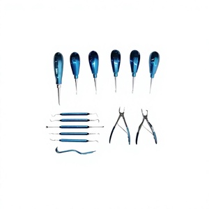 Juego de Instrumentos Dentales Veterinarios de 14 Piezas, Color Azul Oscuro, Certificado CE Clase II, Agarre Ergonómico para Cirugía Oral de Mascotas - Product Image 2