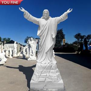 Mármol tallado a mano de tamaño real para exteriores Jesús <span class=keywords><strong>misericordioso</strong></span> con estatua de <span class=keywords><strong>iglesia</strong></span> de cordero - Product Image 5