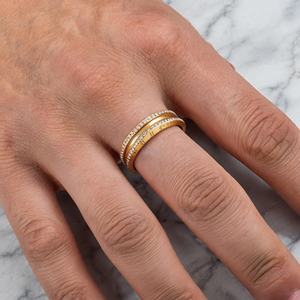 Anello JLM Premium in Acciaio al Titanio con Numeri Romani e Doppia Fila di Cristalli <span class=keywords><strong>per</strong></span> Uomo e Donna, Gioiello Regalo <span class=keywords><strong>per</strong></span> Matrimonio ed Eternità - Product Image 5