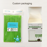 Pailles jetables 100 % compostables en PLA (amidon de maïs) vertes, écologiques et à base de plantes pour smoothies et jus, vente en gros en vrac
