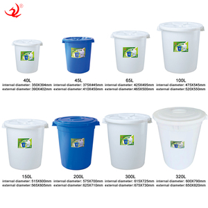 Spessore personalizzabile cibo grado 50L bianco rotondo secchio di plastica per la pulizia con coperchio grandi tamburi di stoccaggio dell'acqua secchi e botti - Product Image 2