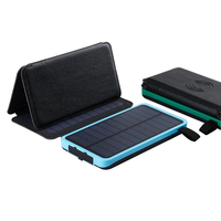 Banques d'alimentation solaires étanches personnalisées 10000mAh Banque d'alimentation sans fil Panneau solaire pliable Batterie de secours portable en extérieur