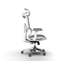 Chaise de bureau ergonomique moderne réglable pour personnes de grande taille, chaise de bureau confortable en maille intégrale grise pour employés