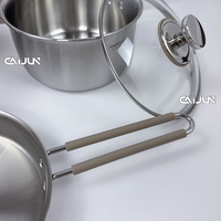 Ensemble de casseroles et poêles en acier inoxydable 3 pièces de haute qualité ustensiles de cuisine durables à trois couches