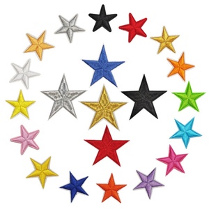 Haute qualité doré argent <span class=keywords><strong>rouge</strong></span> noir gris étoile à cinq branches fer sur patchs pour chapeaux étoiles en vrac - Product Image 1