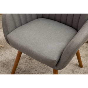Poltrona Contemporanea in Tessuto Tuchico, Grigia, Stile Mid-Century Modern per Soggiorno - Product Image 6