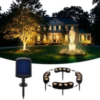 Luces Solares Modernas para Árboles Pequeños, Focos Exteriores, Luz LED Cálida Blanca Brillante para Paisajes, 2 en 1 (Adheridas y Atadas), IP65 360